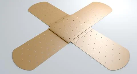 Flat criss crossed plaster on white Stock Illustration