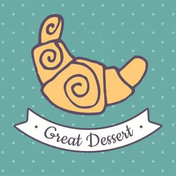 Flat croissant icon Stock Illustration