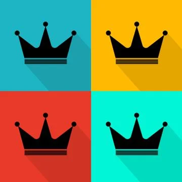Flat crown icon Stock Illustration