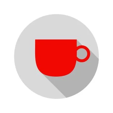 Flat Cup Circle Icon Stock Illustration