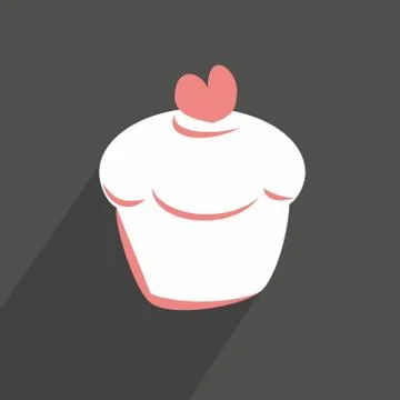Flat cupcake vector sign isolated on dark background Stock Illustration