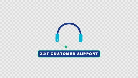 Flat Customer Service Headset Support Callout Badge with Pulsing Green LED and Stock Footage 346756274