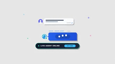 Flat Customer Support Chat Bubble with Typing Dots and Headset Icon on Stock Footage 346756547