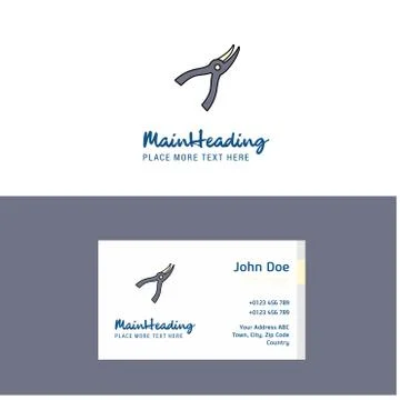 Flat Cutter Logo and Visiting Card Template. Busienss Concept Logo Design Illustration