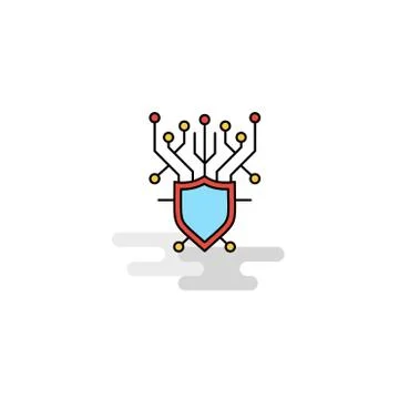 Flat Cyber security  Icon. Vector Illustrazione stock
