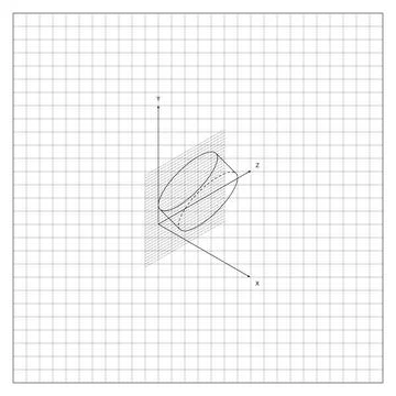 Flat Cylinder Figure Constructed On Coordinate Ilustración de archivo