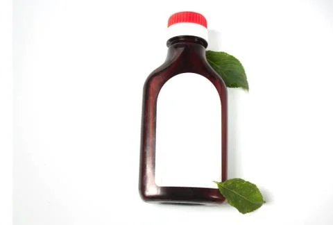 Flat dark bottle isolated on white background copyspace Stock Photos