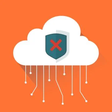 Flat Data cloud does not work error Stock Illustration