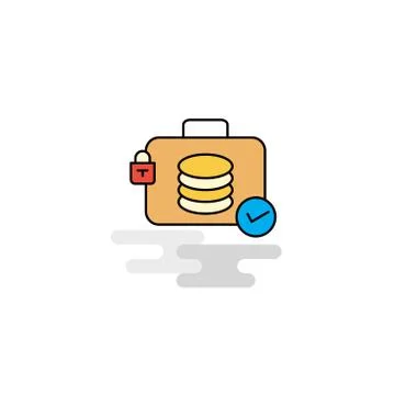 Flat Database briefcase Icon. Vector Stock Illustration