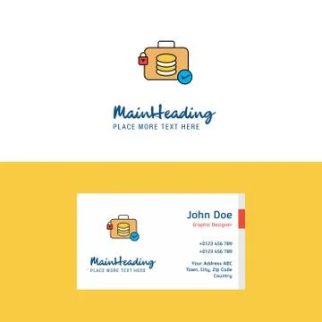 Flat Database briefcase Logo and Visiting Card Template. Busienss Concept Log Stock Illustration