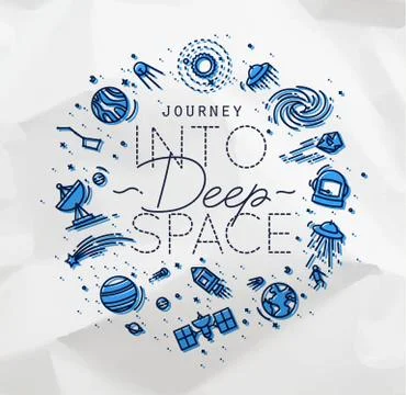 Flat deep space monogram crumpled Stock Illustration