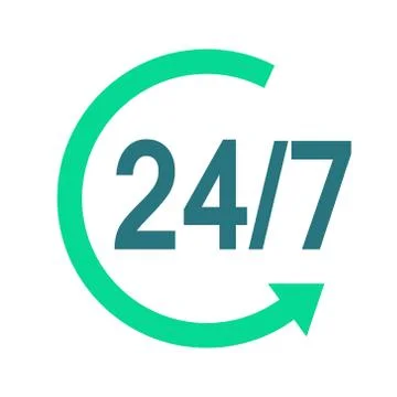 Flat design 24 hours 7 days a week icon vector illustration Stock-Illustration