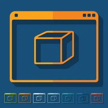 Flat design: 3D model Ilustración de archivo