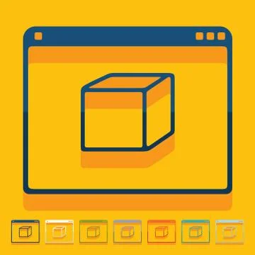 Flat design: 3D model Ilustración de archivo