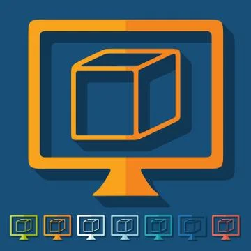 Flat design: 3D model Ilustración de archivo