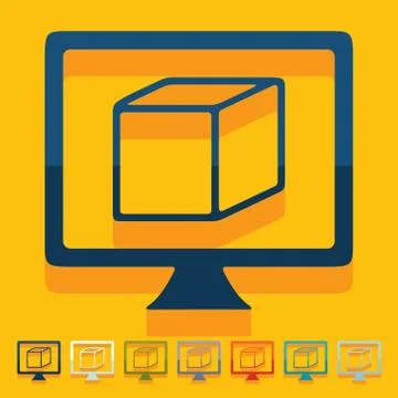 Flat design: 3D model Ilustración de archivo