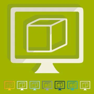 Flat design: 3D model Ilustración de archivo