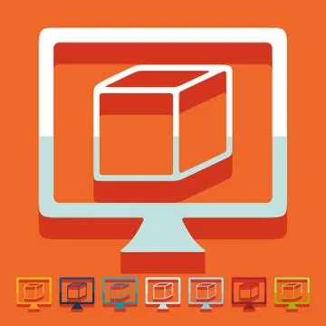 Flat design: 3D model Ilustración de archivo