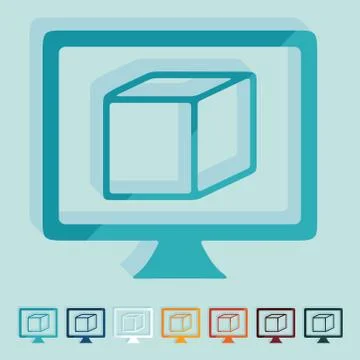 Flat design: 3D model Ilustración de archivo