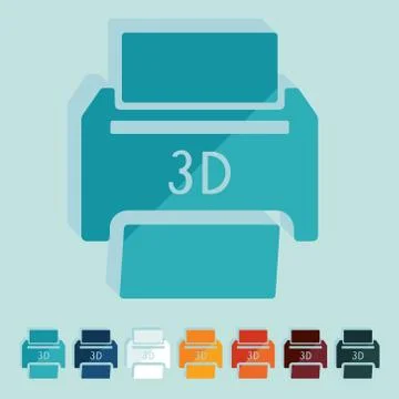 Flat design: 3D printer Stockillustratie