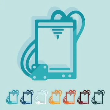 Flat design: 3D printer Illustrazione stock