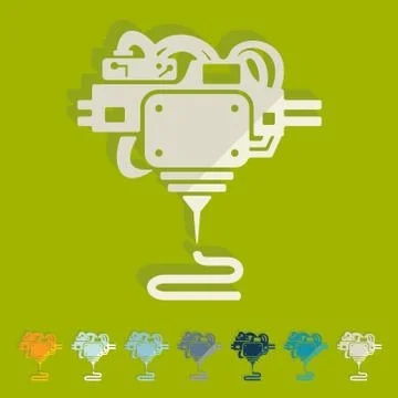 Flat design: 3D printer Stock Illustration
