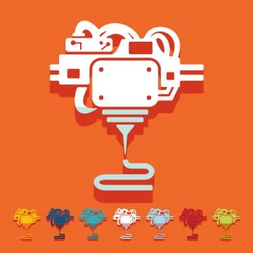 Flat design: 3D printer イラスト素材