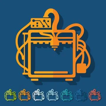 Flat design: 3D printer Illustrazione stock