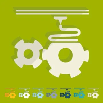 Flat design: 3D printer Stock Illustration