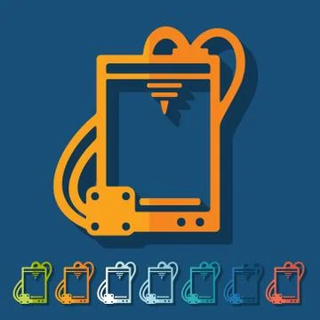Flat design: 3D printer Illustrazione stock