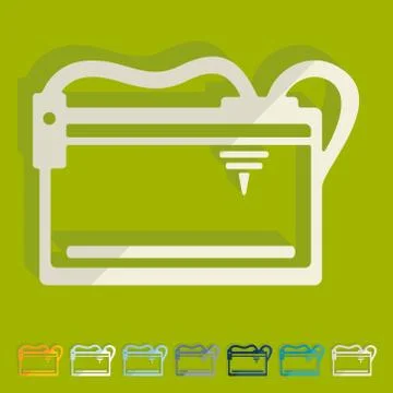 Flat design: 3D printer Illustrazione stock