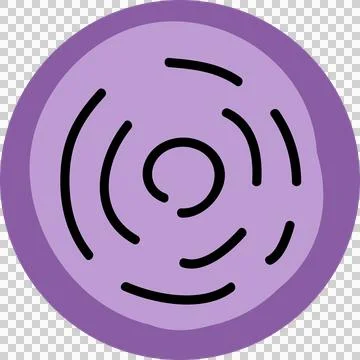 Flat design abstract circular pattern is appearing on transparent bg with purple Stock Illustration