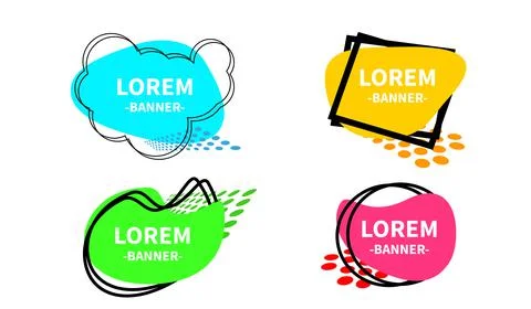 Flat design of abstract elements of different shapes Stock Illustration