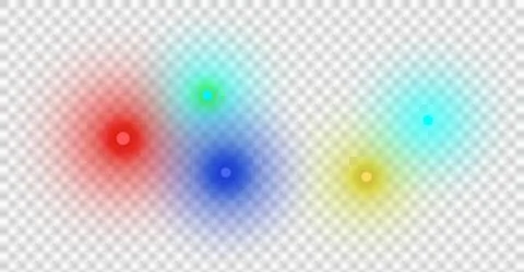 Flat design abstract of five overlapping colorful circles is floating on Stock Illustration