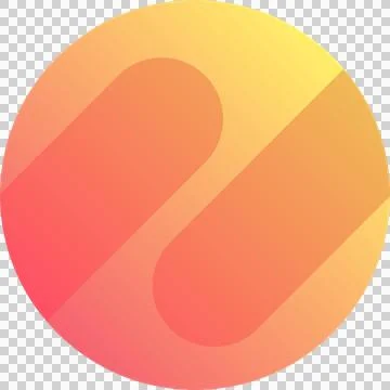 Flat design abstract gradient circle is showing two diagonal pill shapes on Stock Illustration