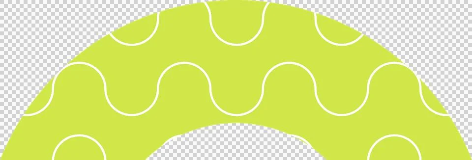 Flat design abstract lime green arc band showing on transparent background with 库存插图