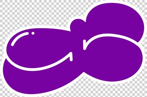 Flat design abstract purple shape is floating in transparent background with Stock Illustration