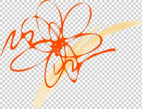 Flat design abstract shape is showing over transparent canvas with cream stroke Ilustração Stock