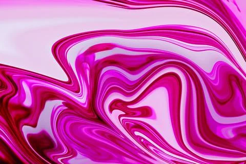 Flat design abstract swirl pattern showing magenta pink fluid ribbons twisting Stock Illustration