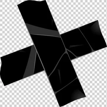 Flat design abstract X-shaped strips are forming black ribbon with gradient on Stock Illustration