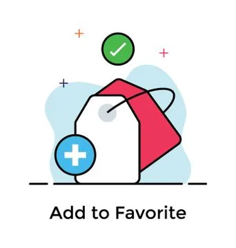Flat design of add tag icon. Stock Illustration