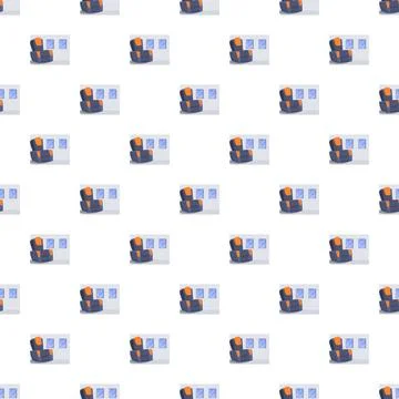Flat design airplane interior seats repeating pattern Stock Illustration