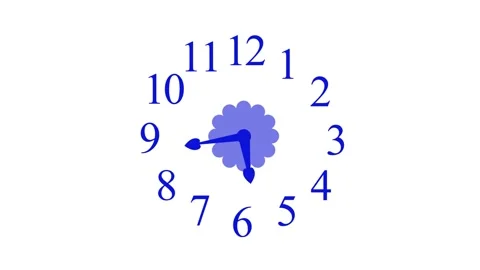 Flat Design Analog Clock Animation Isolated for Time Concepts, Animated Ana.. Stock Footage 310201440