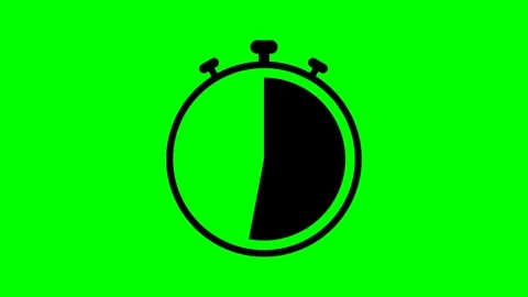 Flat design analog stopwatch icon with black time transition animation Stock Footage 311122049