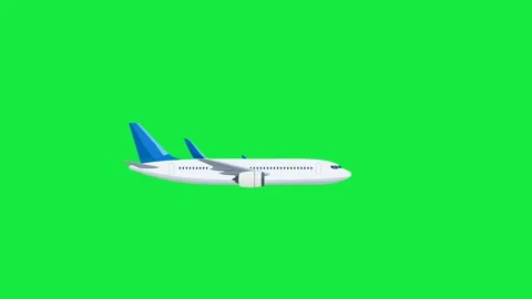 Flat Design Animated Commercial Airplane Flying Stock Footage 346604966