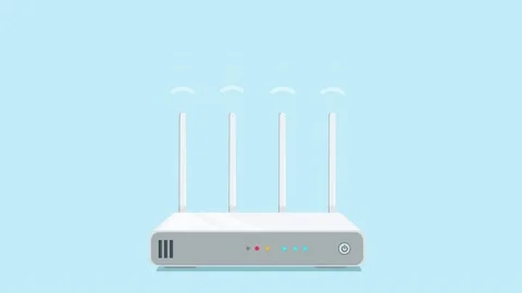 Flat Design Animated WiFi Router Stock Footage 345826845