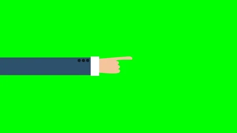 Flat design animation of a hand in a business suit pointing at something Stock Footage 70180015