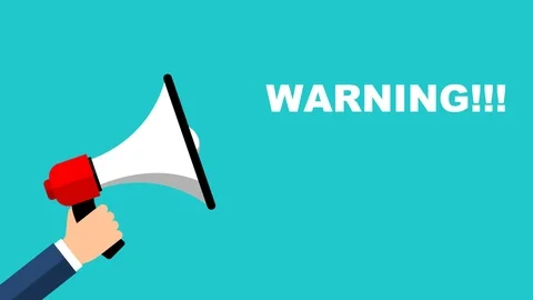 Flat design animation hand with megaphone with warning Stock Footage 102277912