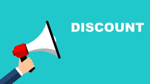 Flat design animation hand with megaphone with discount Stock Footage 102278069
