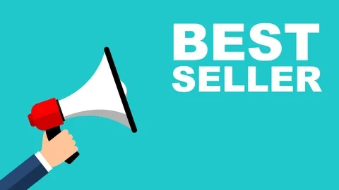 Flat design animation hand with megaphone with best seller Stock Footage 102278149